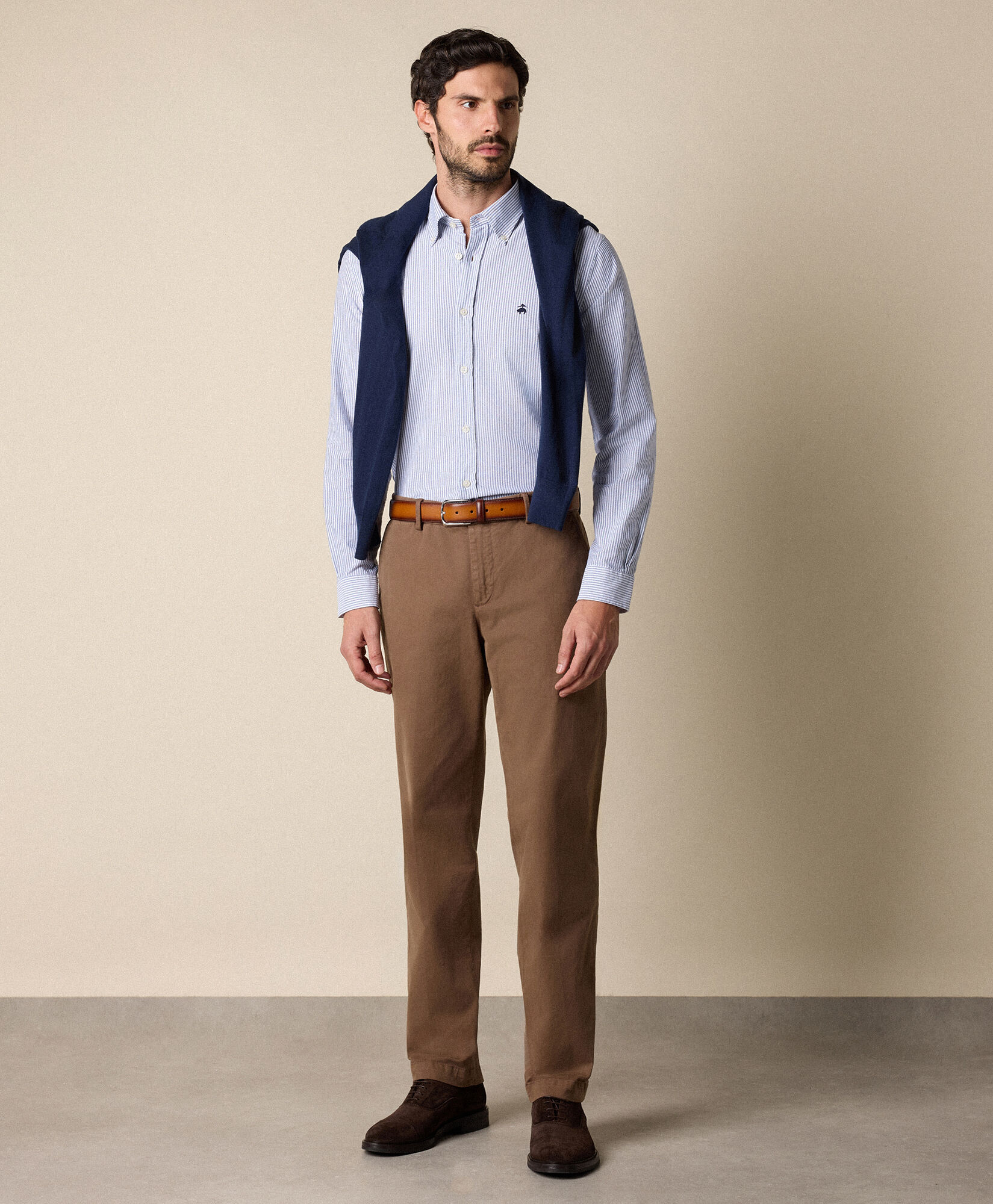 Brooks Brothers Slim Fit Oxford Shirt with Button Down Collar Navy CSHBD025COPCO001NAVYF001