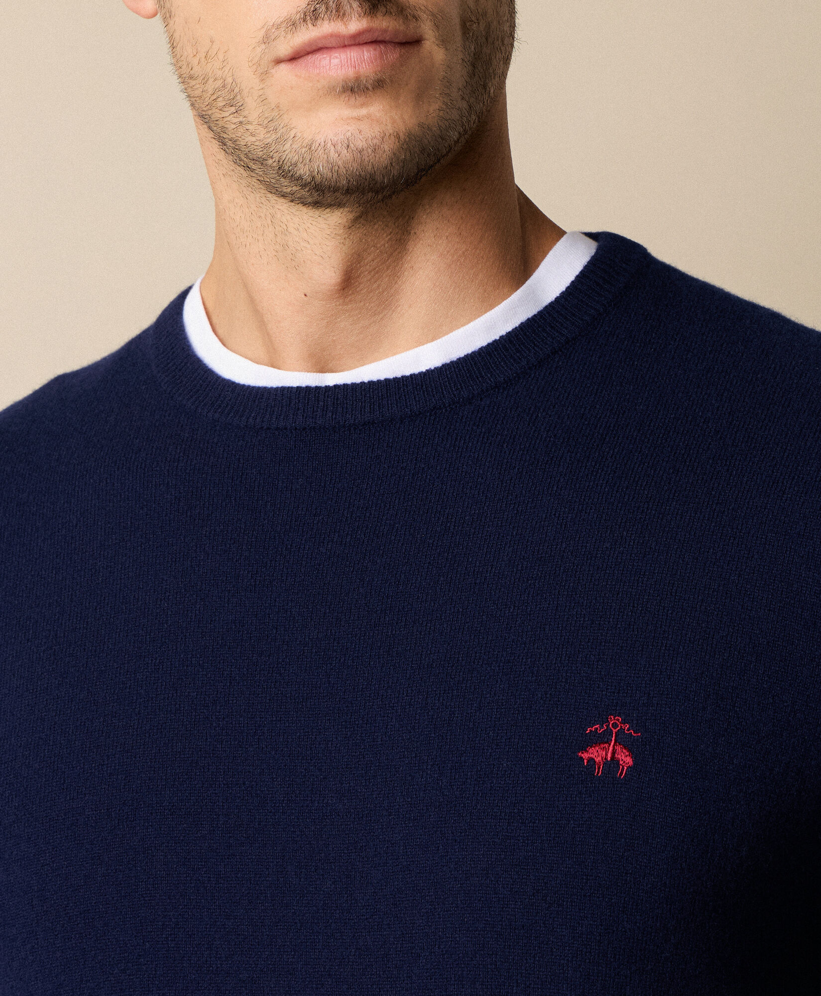 Brooks Brothers Lambswool Crewneck Navy KNCRN063WOPWO004NAVYP001