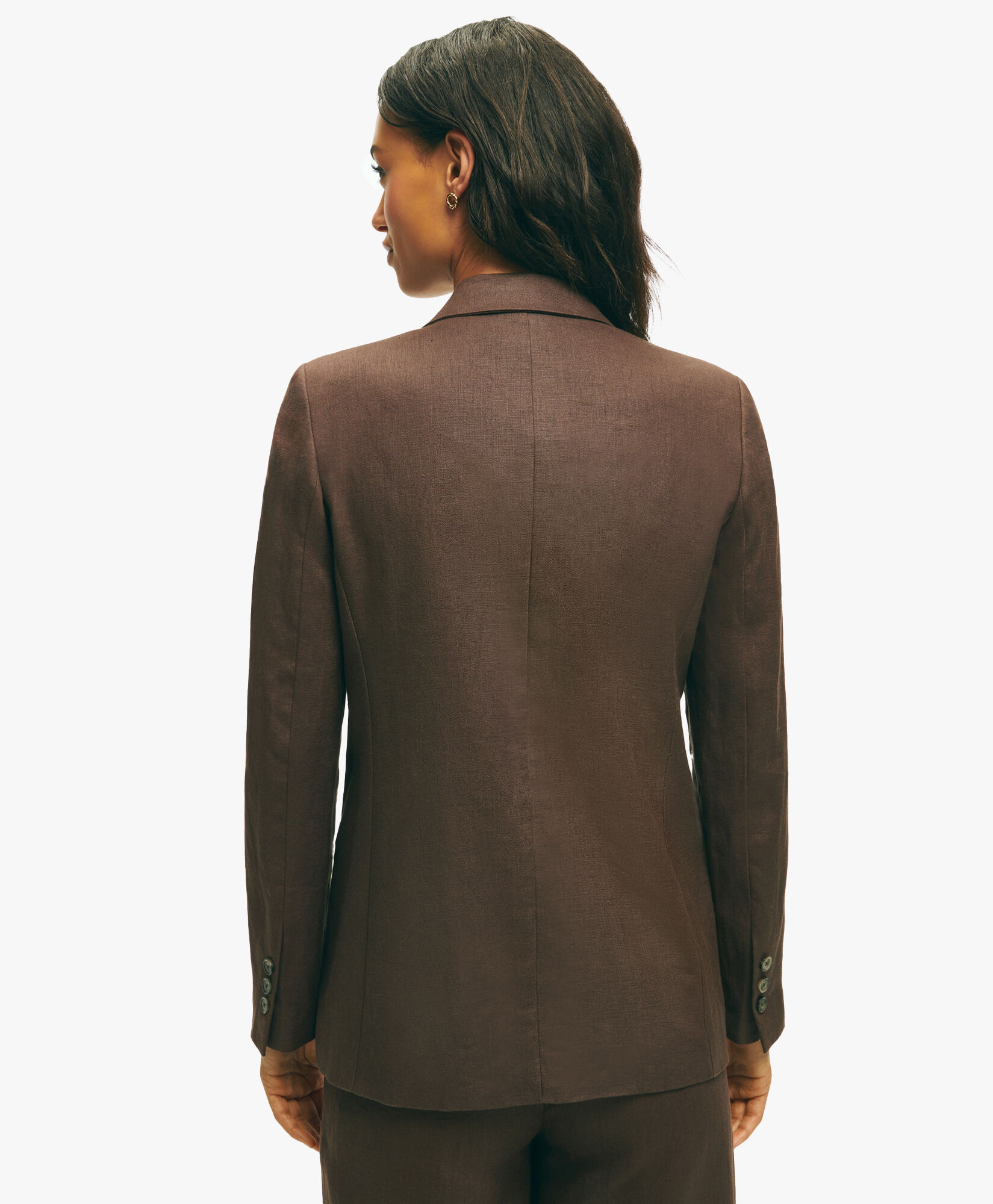 Dark Brown Linen One Button Jacket in Chocolate Brown for Women Brooks Brothers UK