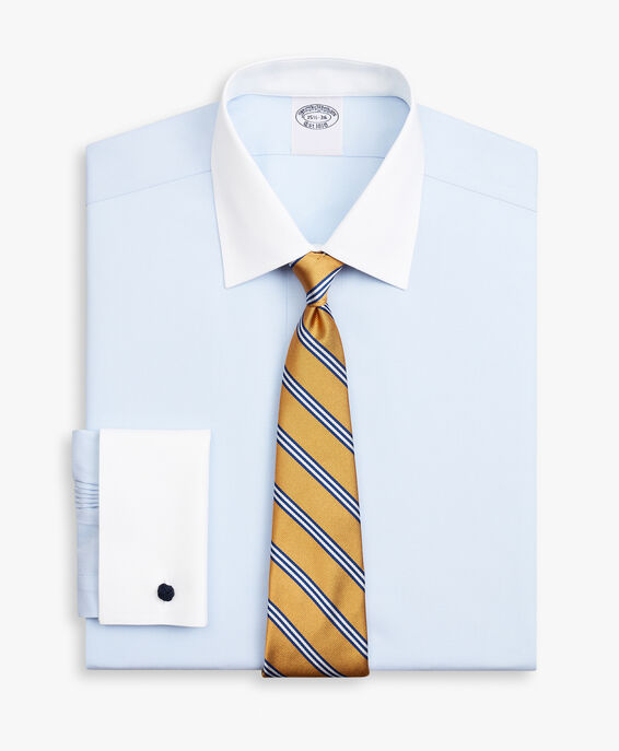 Brooks Brothers Camisa de vestir azul claro corte slim non-iron de pinpoint Oxford de algodón Supima elástico con cuello Ainsley Azul Pastel 1000096255US100200727
