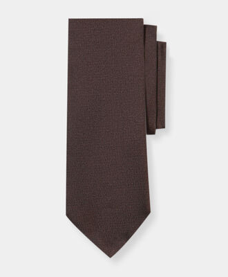Brooks Brothers Hopsack Silk Tie Brown ACNEK124SEPSE001BRWNP001