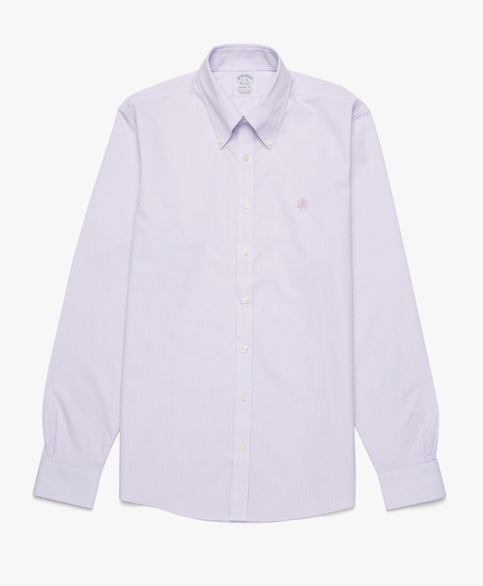 Camicia Viola Pastello Regular Fit Non Iron in cotone con collo