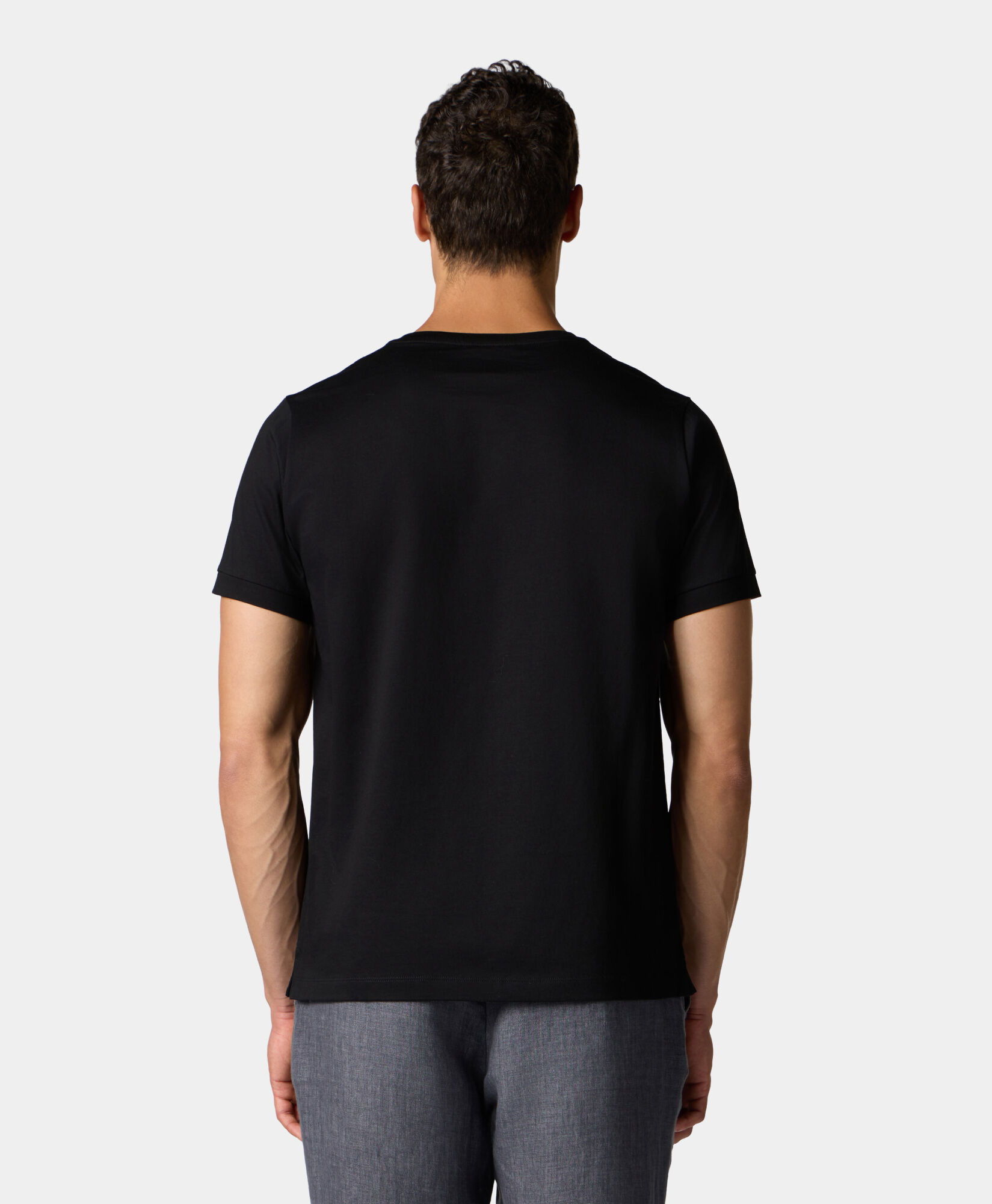 Brooks Brothers Mercerized Cotton Crewneck T-Shirt Black KNTSH008COPCO001BLAKP001