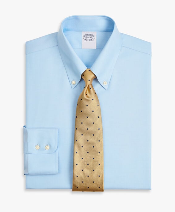 Brooks Brothers Camisa de vestir azul pastel de corte slim non-iron en algodón Supima elástico con cuello button down Azul Pastel 1000096432US100201342