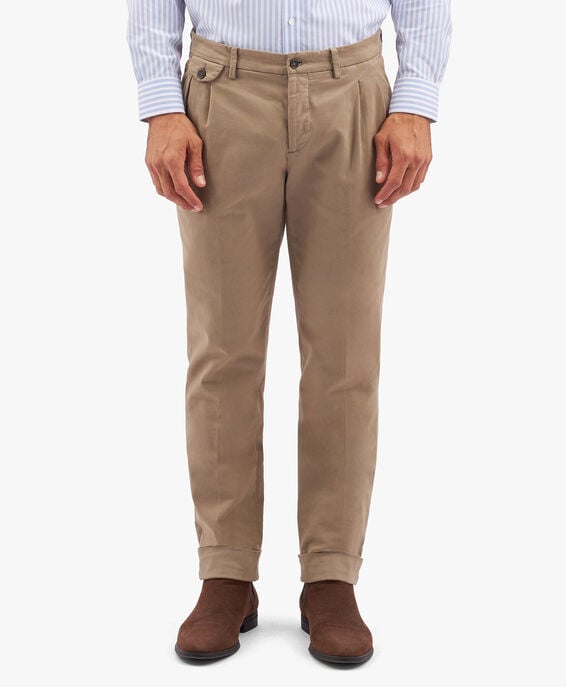 Brooks Brothers Pantalón chino de algodón elástico caqui Caqui CPCHI019COBSP002KHAKP001