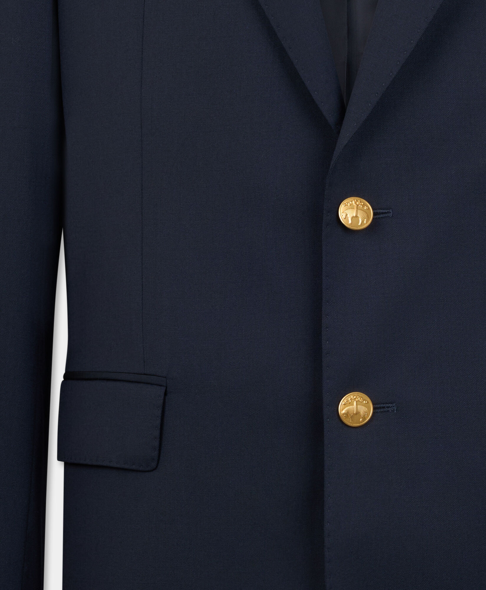 Brooks Brothers Blazer en Laine Vierge avec Boutons Dorés Bleu Marine JKREG085WVPWV003NAVYP004