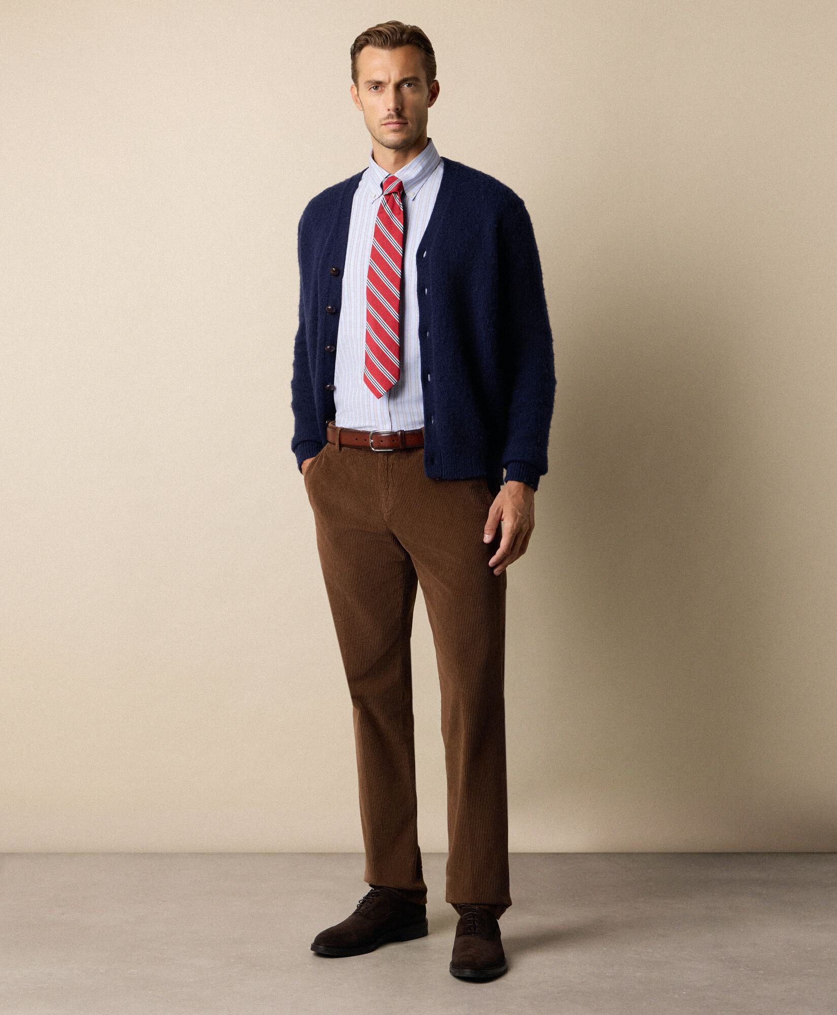 Brooks Brothers Regular Fit Non-Iron Striped Stretch Oxford Shirt with Button Down Collar Hydrangea 1000104549US100223200