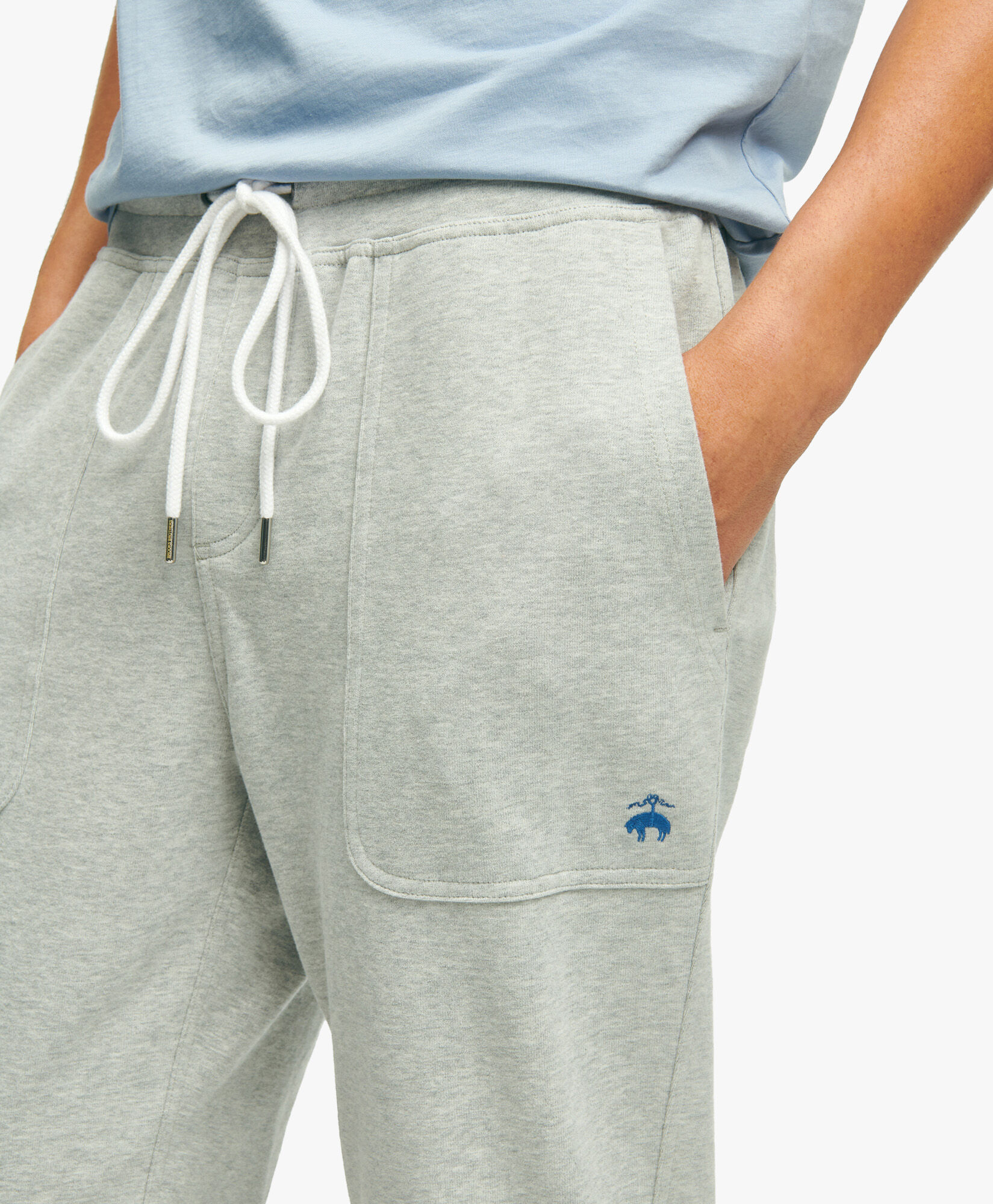 Stretch Sueded Cotton Jersey Sweatpants in Grey Brooks Brothers EU