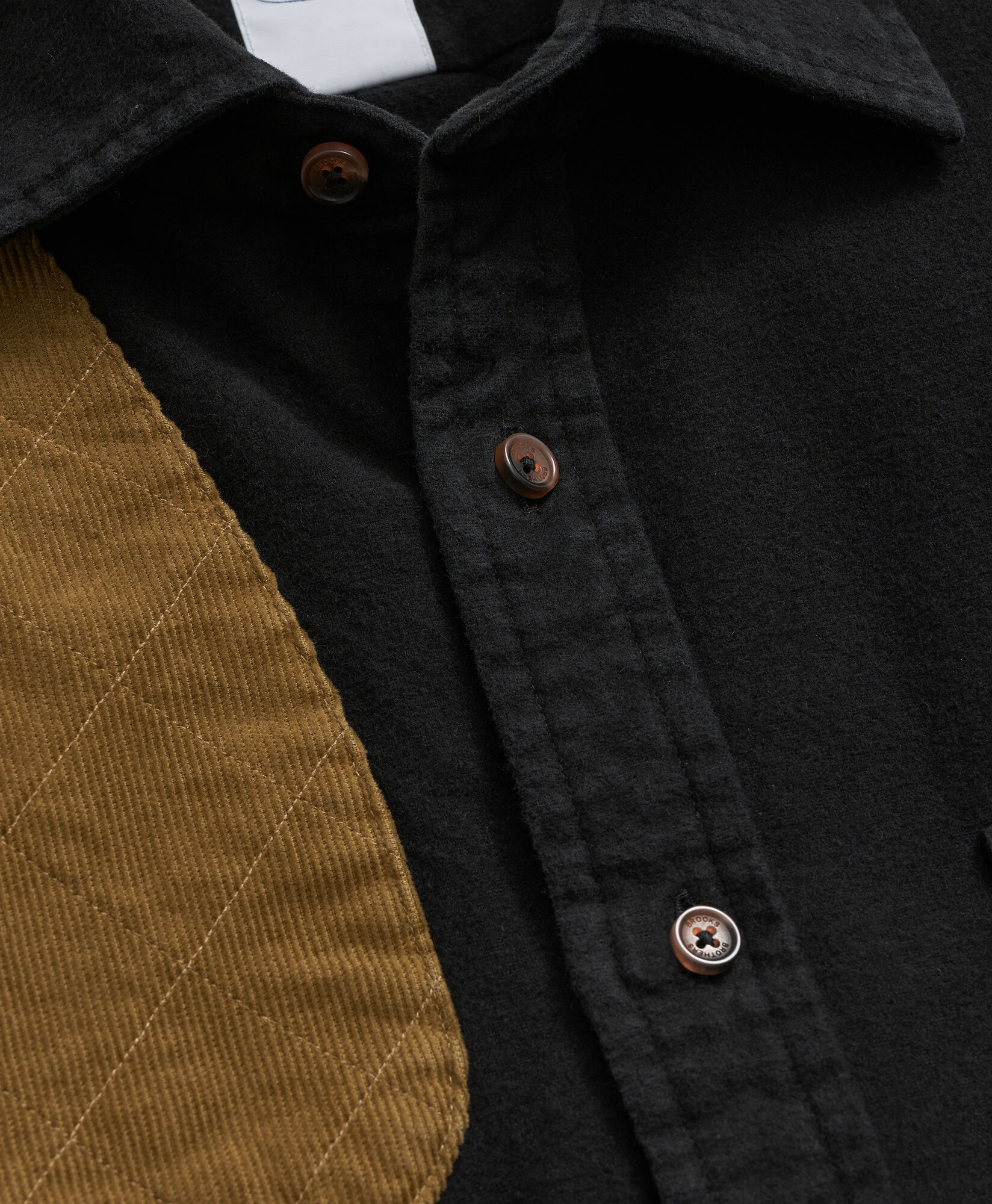 Brooks Brothers Cordhemd Regular Fit mit Ainsley-Kragen Schwarz 1000104548US100221419