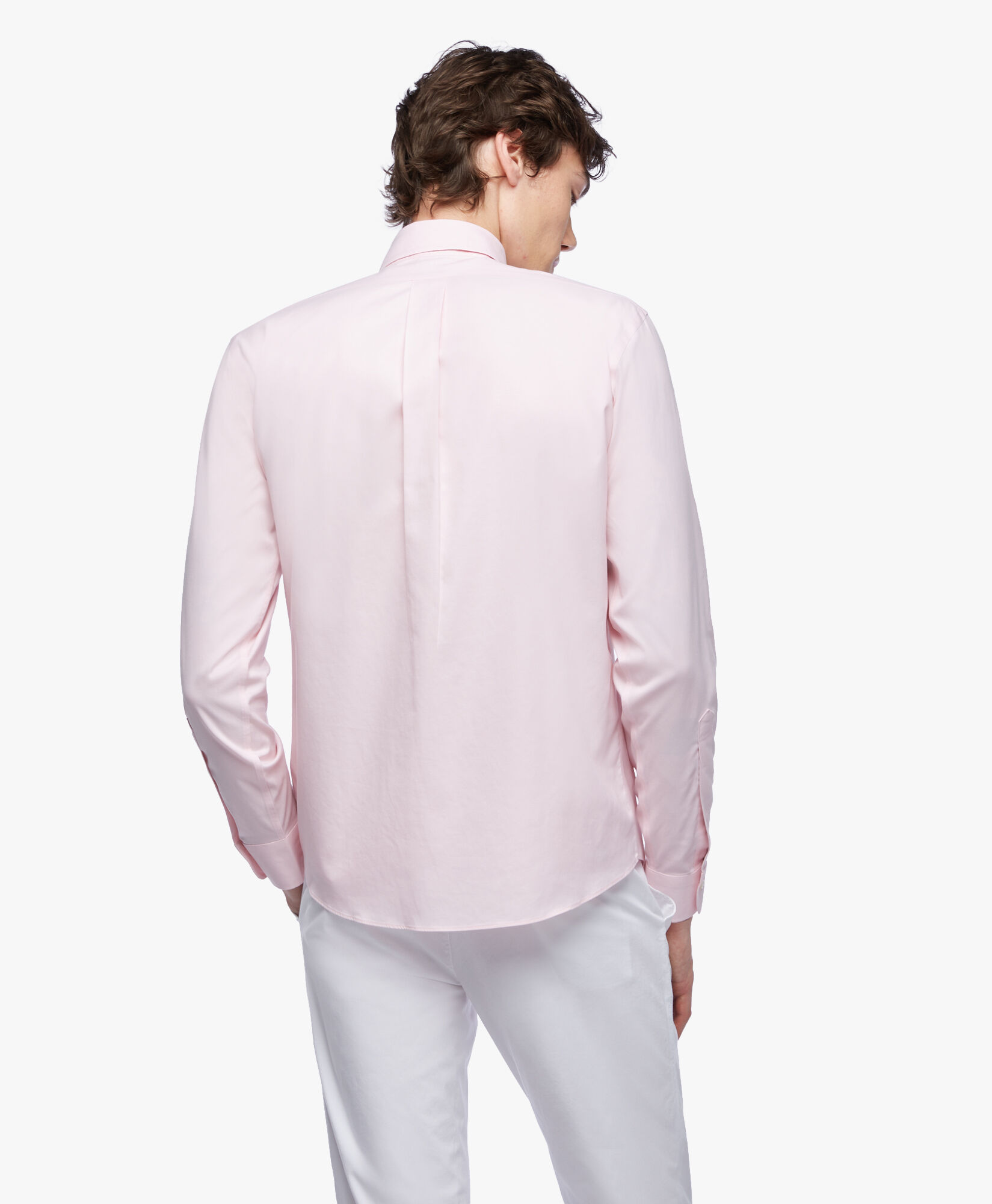 Camisa de vestir rosa pastel de corte regular non iron en pinpoint