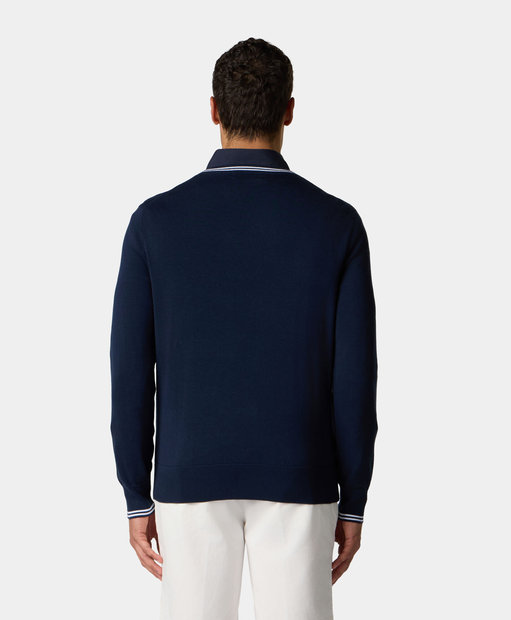 Brooks Brothers Tennis Player Cotton Sweater Blue 1000103357US100218863