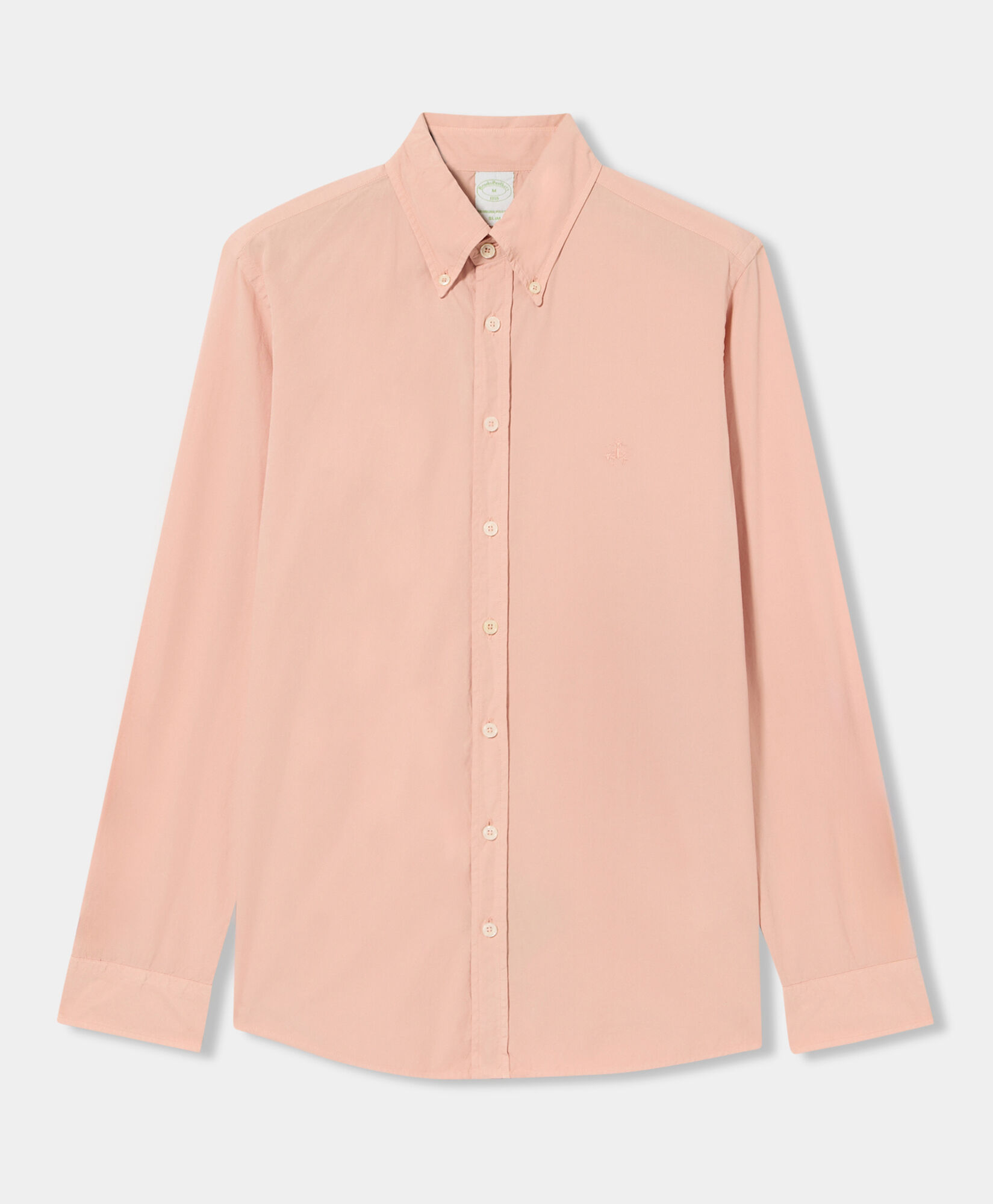 Brooks Brothers Chemise Slim Fit en Coton Teintée à la Garment avec Col Button Down Saumon CSHBD012COPCO001SALMP001