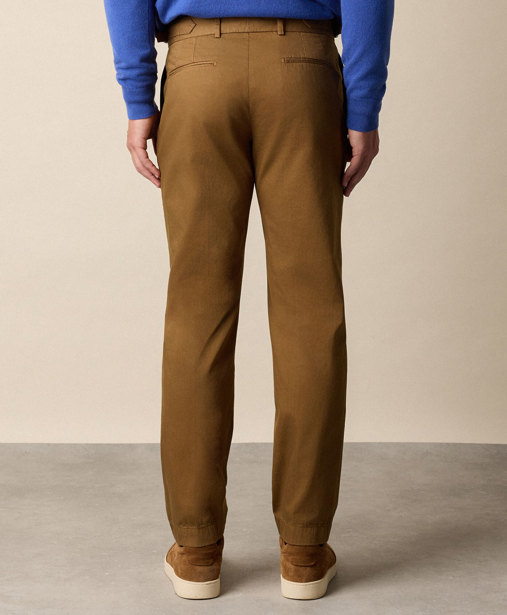 Brooks Brothers Chino Plissé en Gabardine de Coton Tabac CPDBP001COPCO001TOBCP001