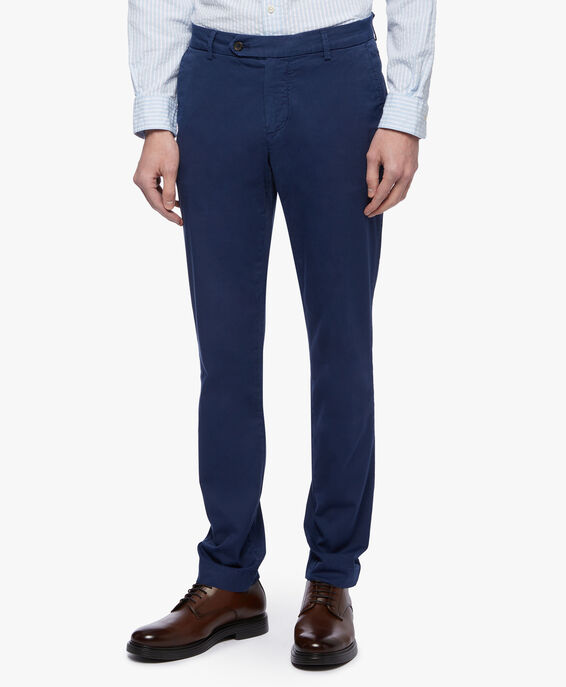 Brooks Brothers Pantalón chino de algodón elástico Azul real CPCHI007COBSP002RBLUP001