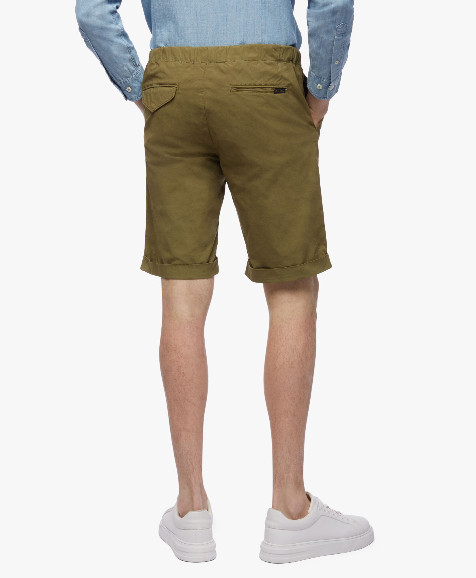 Stretch Cotton Bermuda Shorts in Military for Men Brooks Brothers EU
