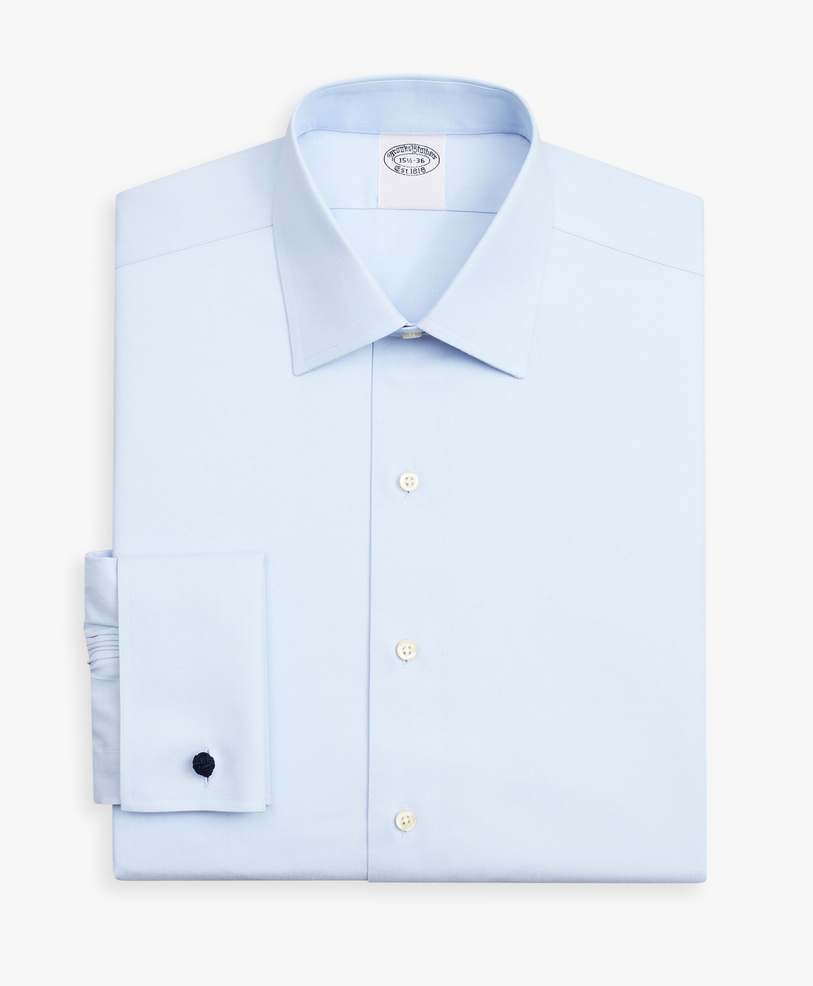 Brooks Brothers Chemise coupe regular en coton oxford pinpoint Supima stretch bleu clair non-iron avec col Ainsley Bleu clair 1000096430US100201320