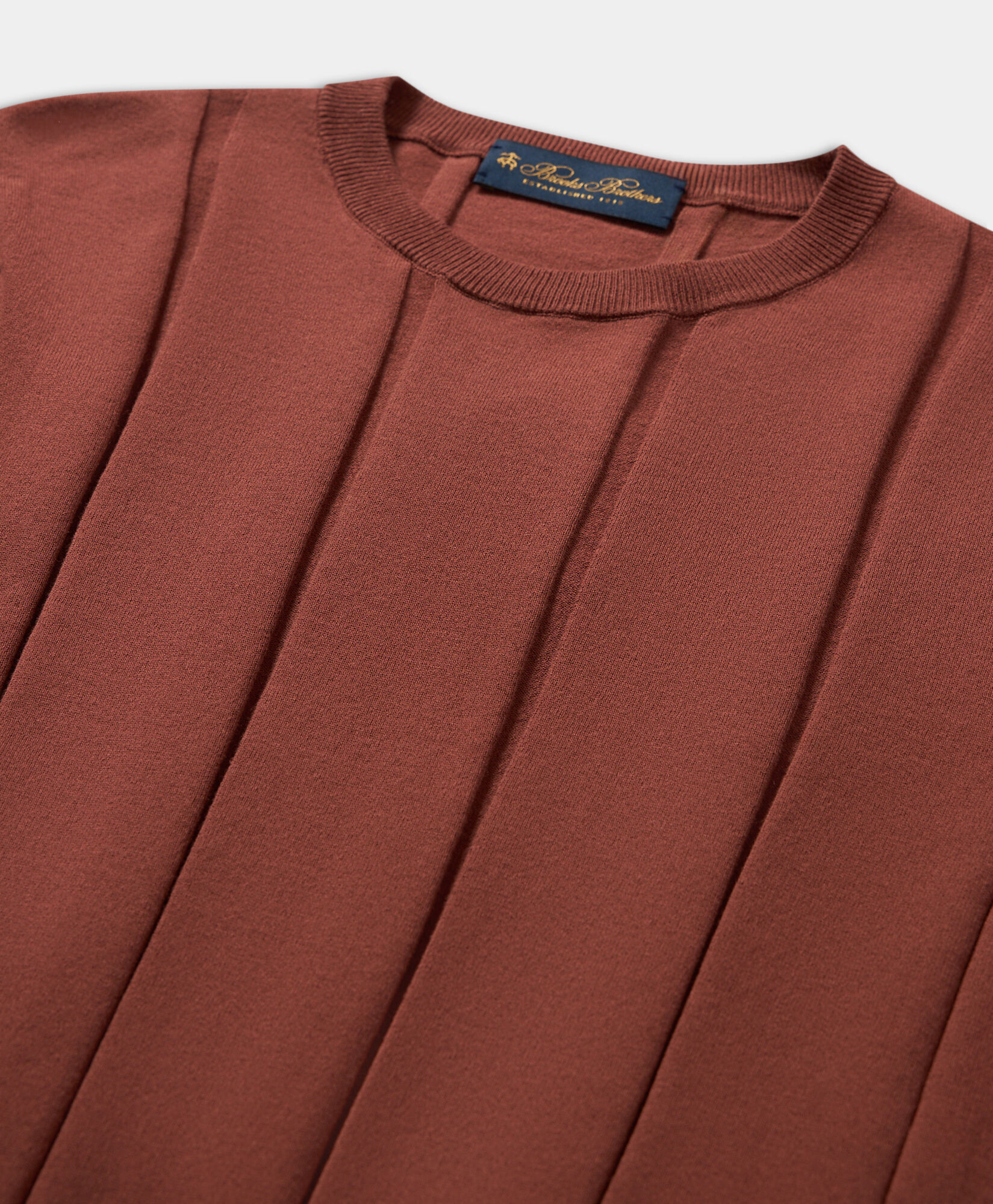 Brooks Brothers T-shirt en Coton à Côtes Marron KNCRN042COPCO001BRWNP001