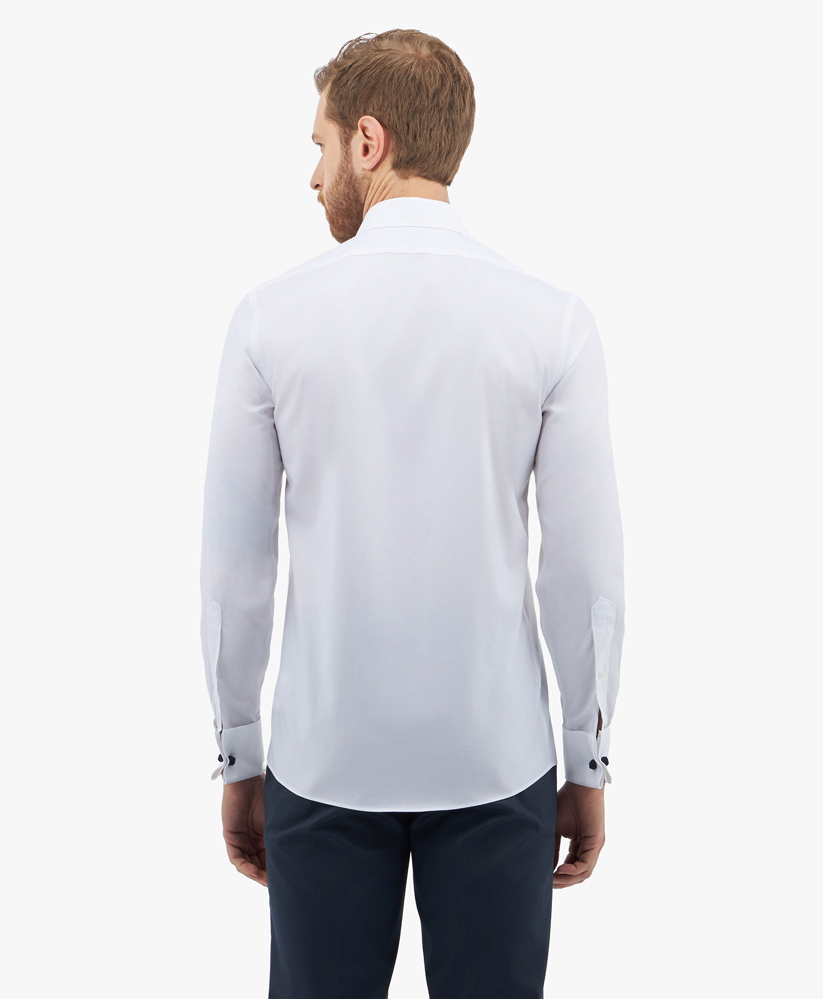 Brooks Brothers Slim Fit Non-Iron Oxford Pinpoint Shirt with Ainsley Collar White 1000096429US100201319