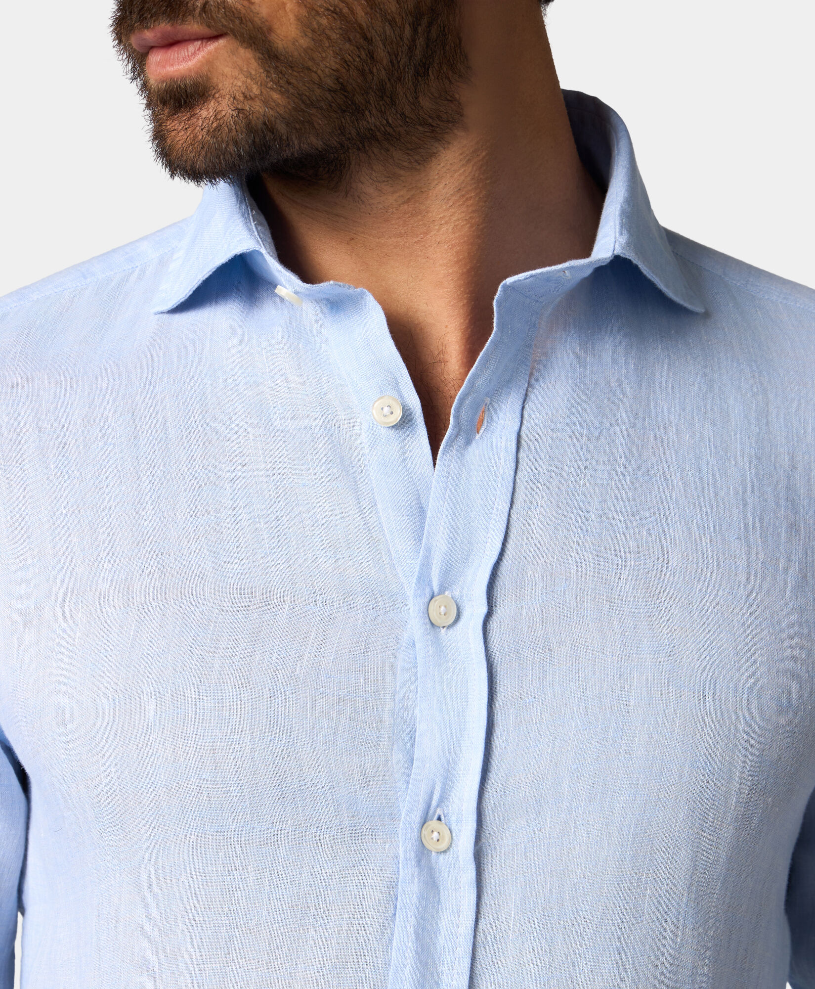 Brooks Brothers Chemise Slim Fit Casual en Lin Bleu Clair CSHSP002LIPLI001LTBLP001