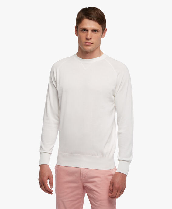 Brooks Brothers Sweatshirt aus Baumwolle Weiß KNCRN009COPCO002WHITP001