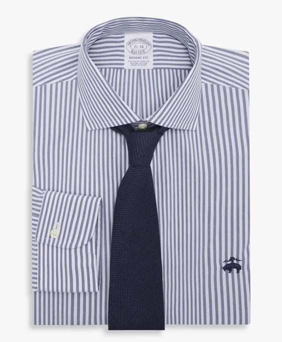 Brooks Brothers Camisa de vestir non-iron con cuello abierto y corte Regent Azul 1000096979US100204266