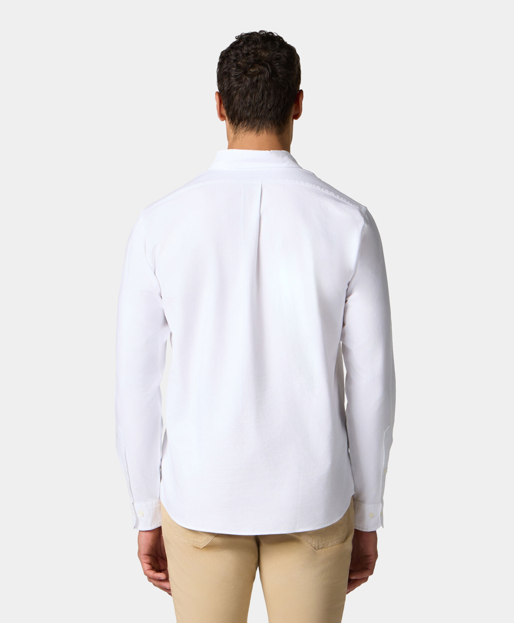 Brooks Brothers Regular Fit Washed Oxford Shirt with Button Down Collar White 1000098502US100207818