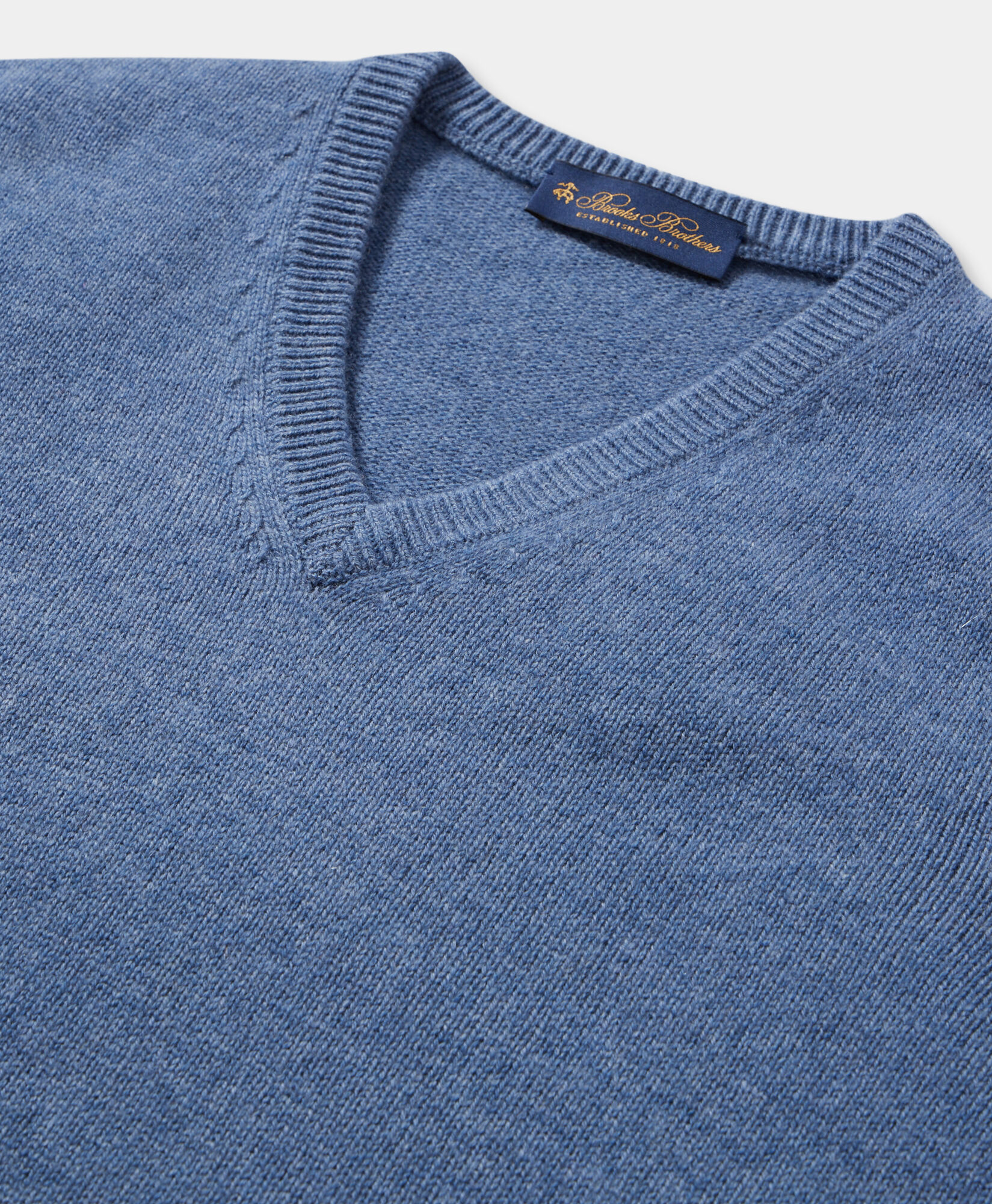 Brooks Brothers V-Ausschnitt-Pullover aus Wolle und Cashmere Denim KNVNK006WOBWS003DENIP001
