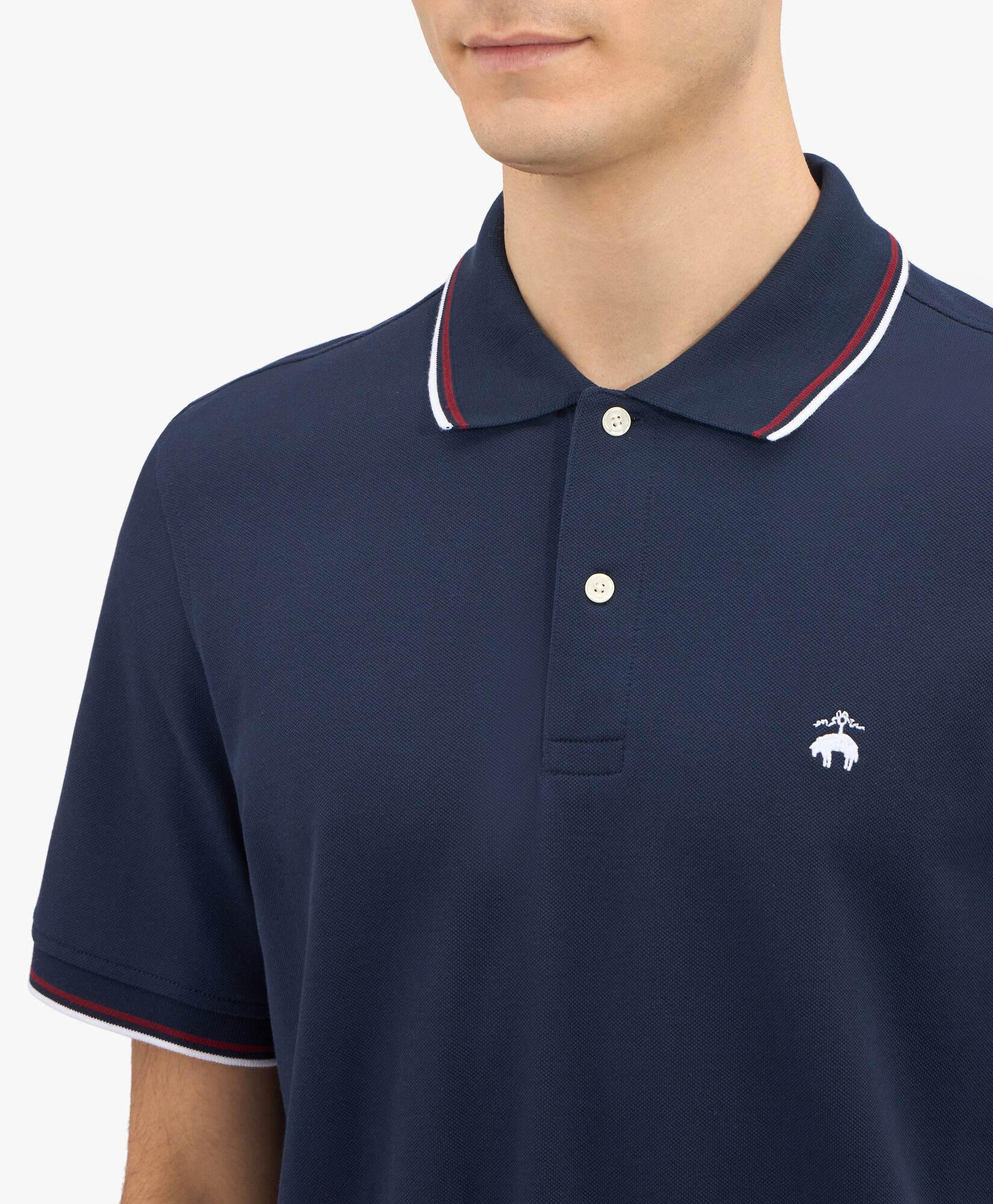 Brooks Brothers Golden Fleece Stretch Cotton Pique Tennis Polo Navy 1000090715US100207566