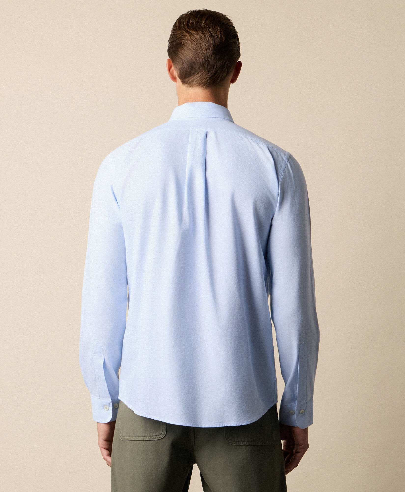 Brooks Brothers Slim Fit Oxford Shirt with Button Down Collar Light Blue CSHBD025COPCO001LTBLP001