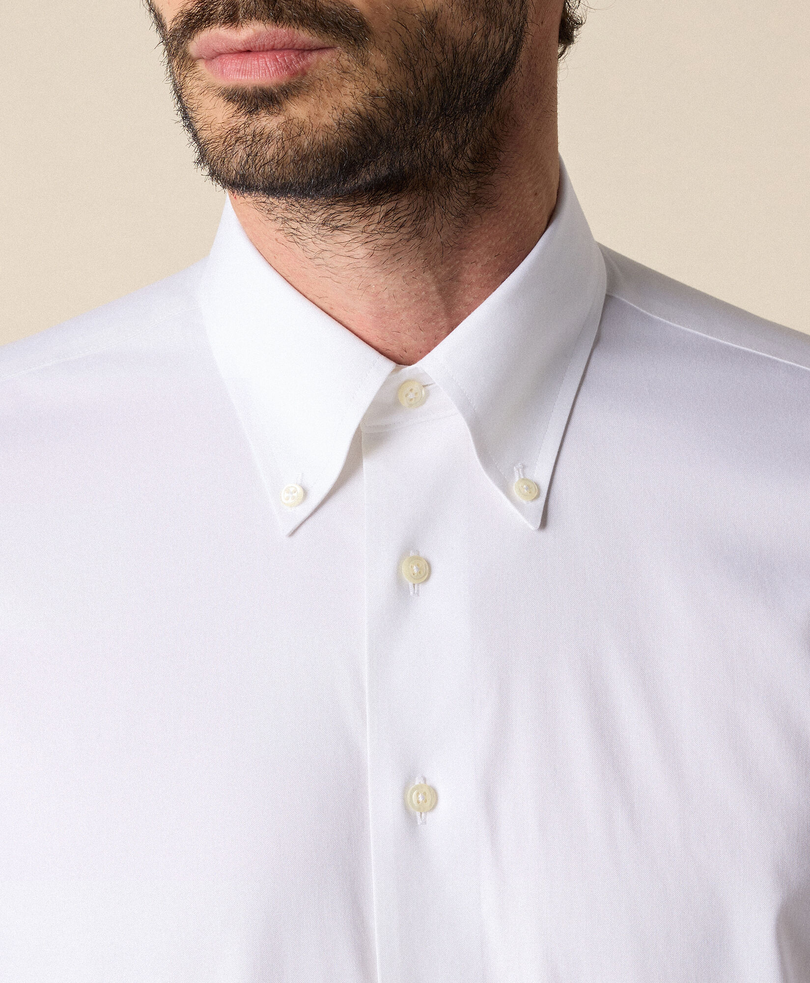 Brooks Brothers Chemise Pinpoint en Coton Oxford Coupe Slim Non-Iron avec Col Button Down Blanc 1000107592US100228149