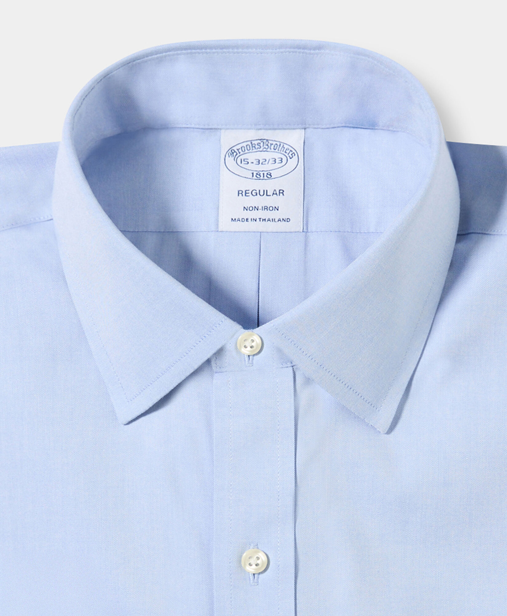 Brooks Brothers Regular Fit Non-Iron Oxford Pinpoint Shirt with Ainsley Collar Light Blue 1000103893US100219836