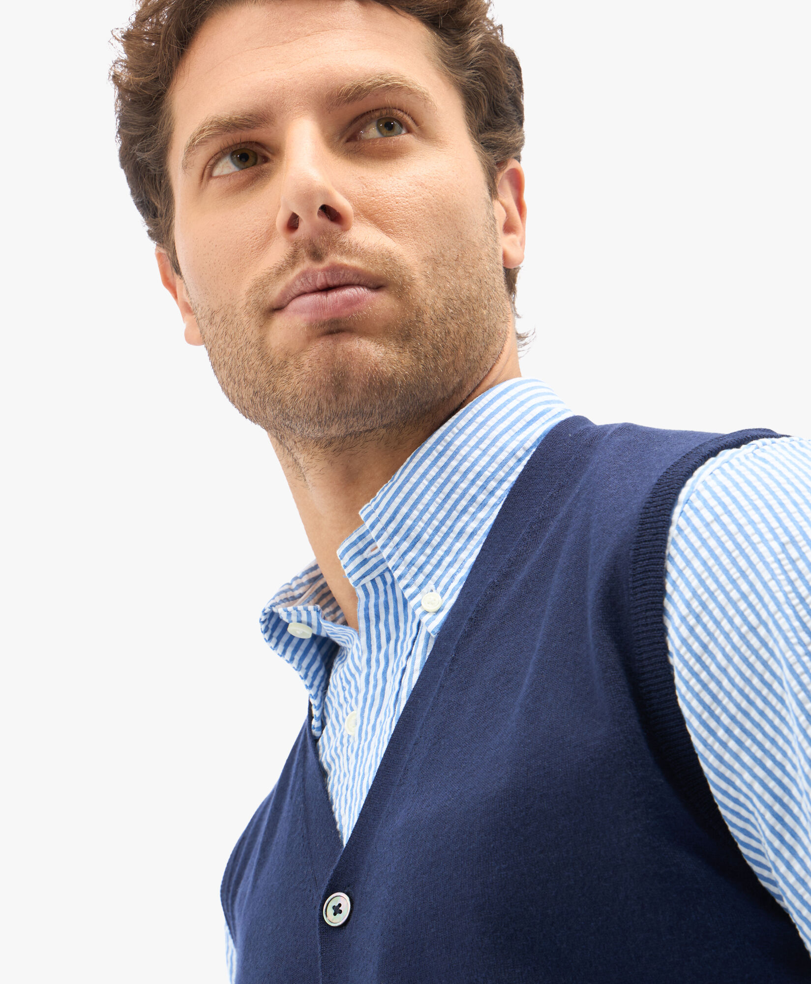 Navy Silk Cashmere Blend Sweater Vest in Navy for Men Brooks Brothers UK