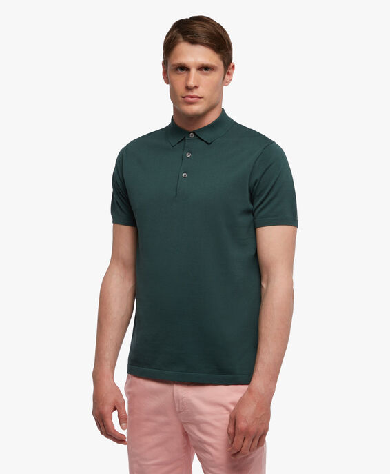 Brooks Brothers Grünes Baumwoll-Poloshirt Grün KNPOL002COPCO002GREEP001