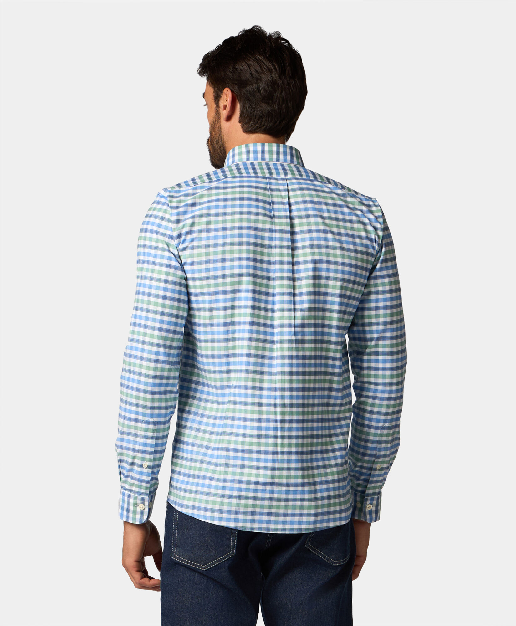 Brooks Brothers Slim Fit Golden Fleece Oxford Checkered Button Down Shirt Green 1000104115US100220339