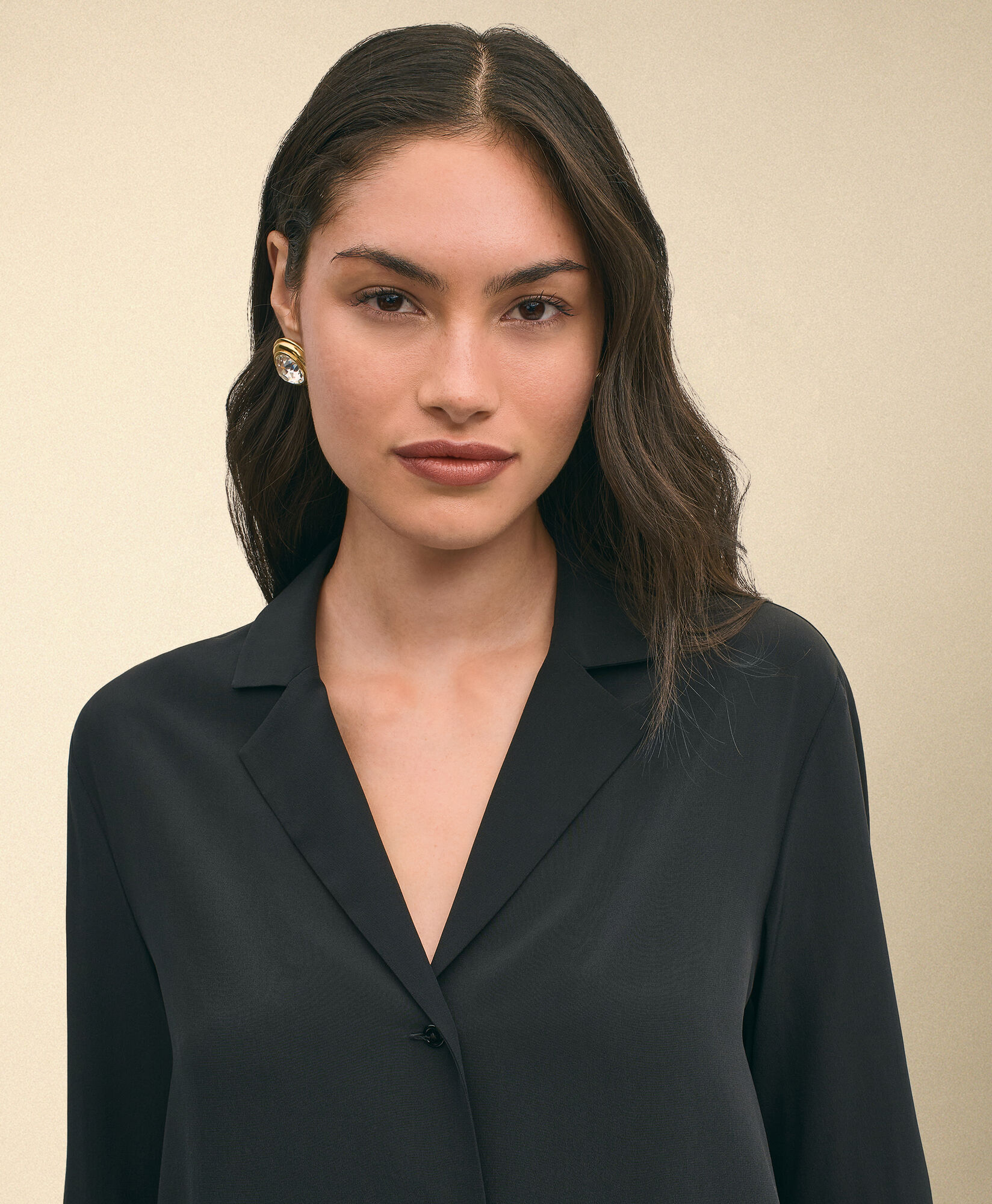 Brooks Brothers Crepe Silk Blouse Black 1000104909US100224907