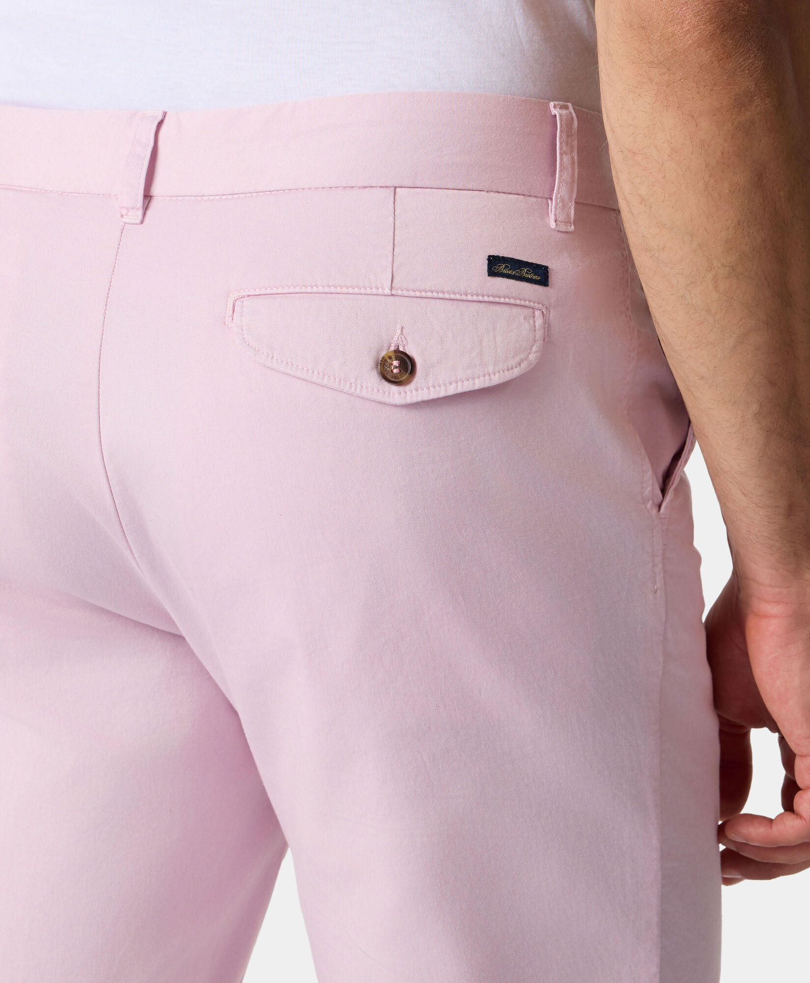 Brooks Brothers Stretch Cotton Gabardine Bermuda Shorts Pink CPBER007COBSP002PINKP001