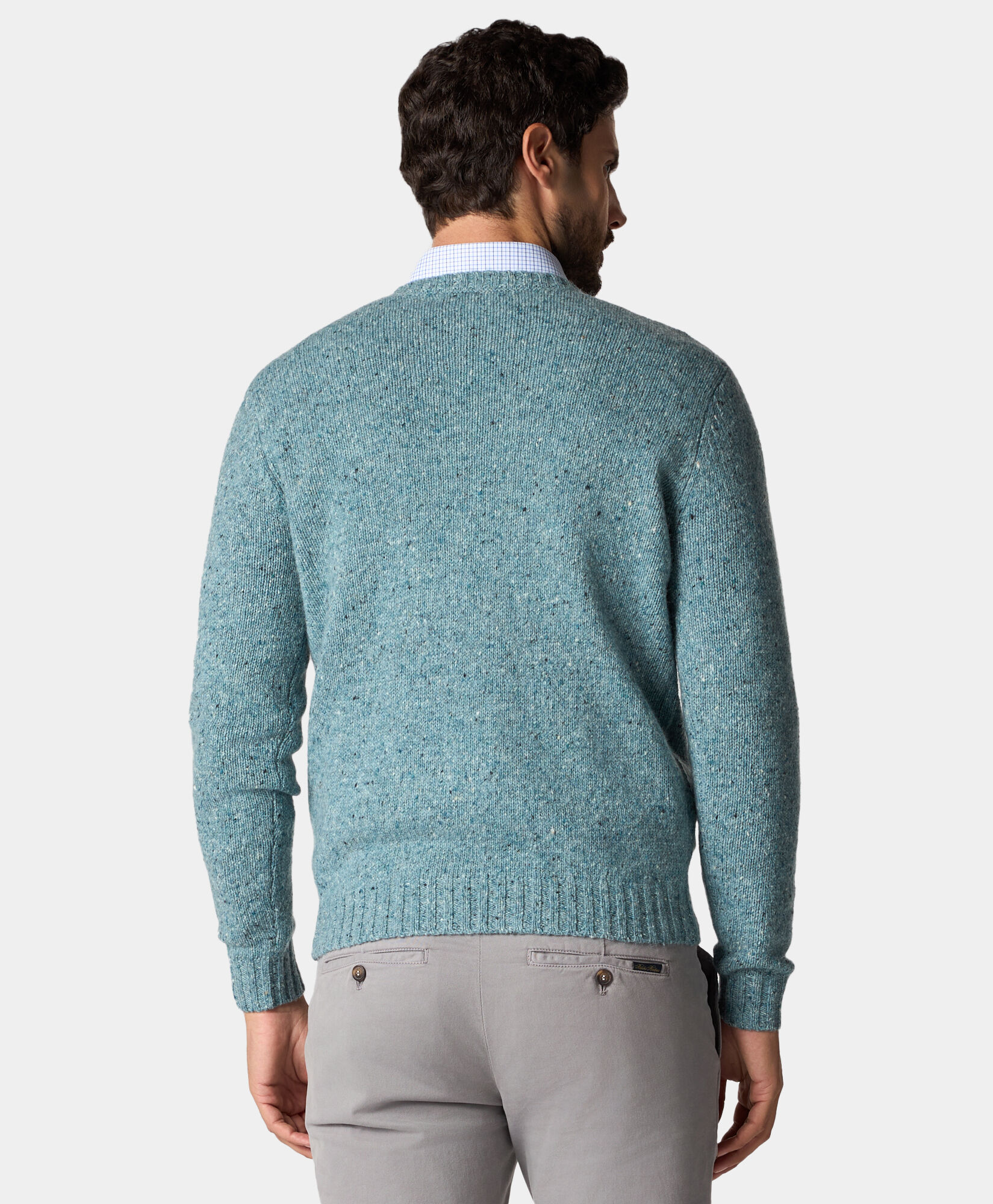 Speckled Wool Crewneck Sweater in Light Blue for Men Brooks Brothers EU