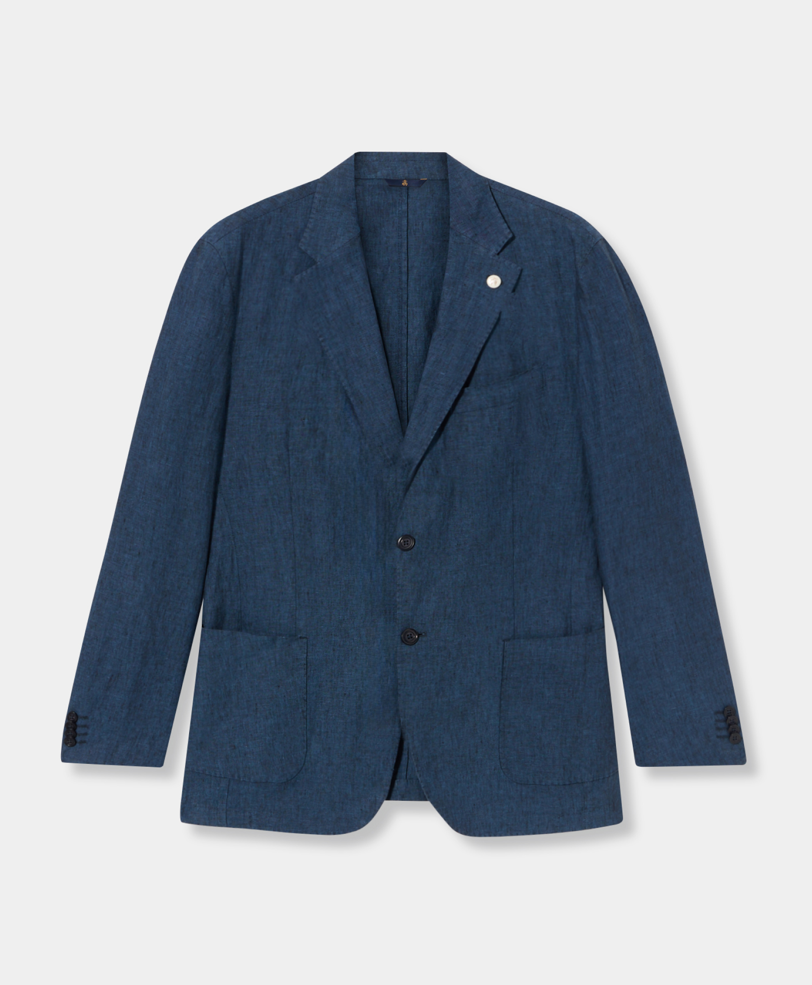 Brooks Brothers Linen Single-Breasted Blazer Dark Navy JKREG070LIPLI001NAVYP003