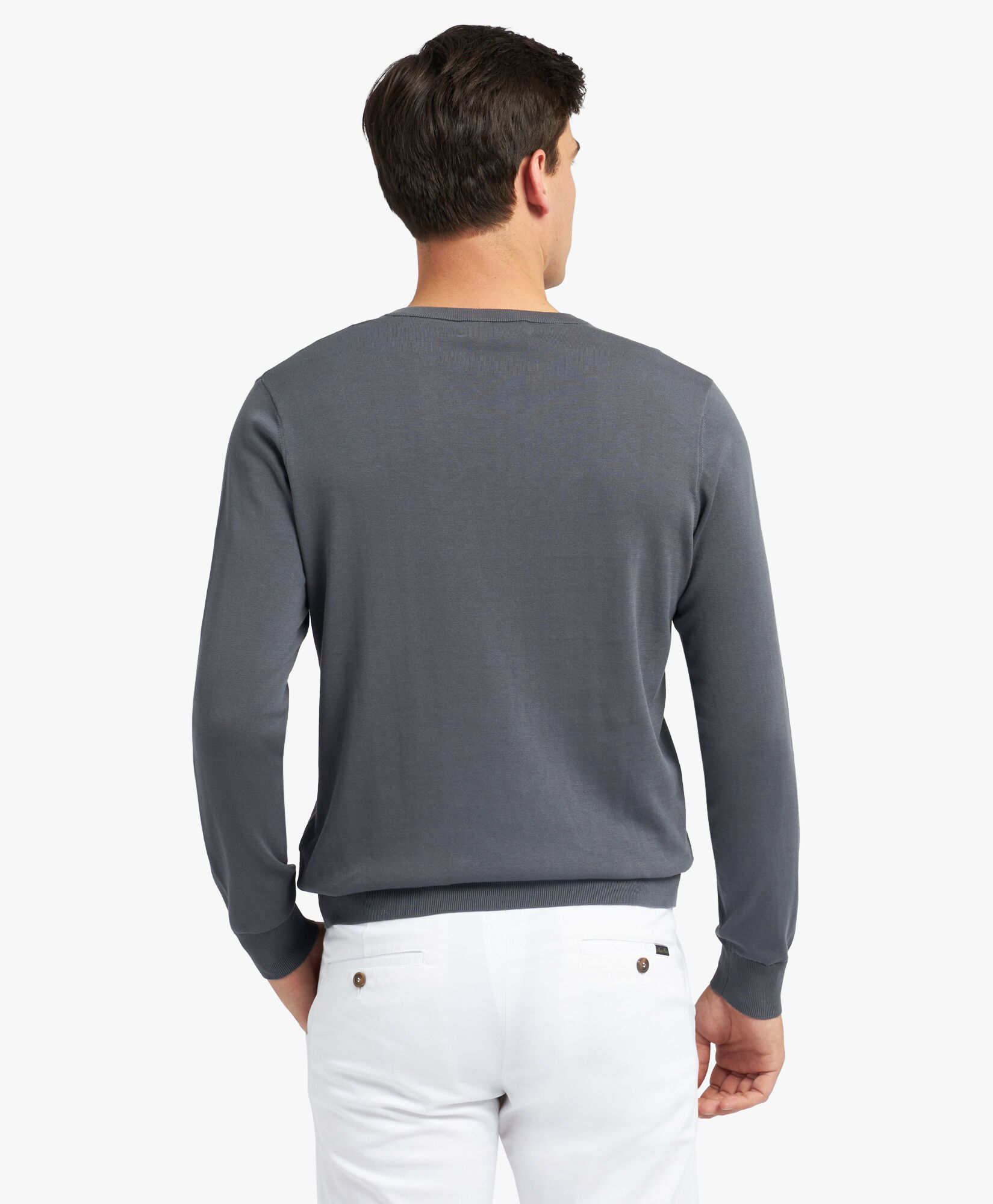 Dark Grey Cotton V Neck Sweater in Dark Grey for Men Brooks Brothers UK