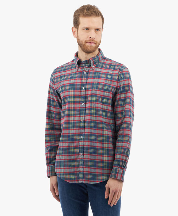 Brooks Brothers Multicolored Plaid Regular Fit Non-Iron Cotton Casual Shirt with Button-Down Collar Multicolor 1000097544US100205471
