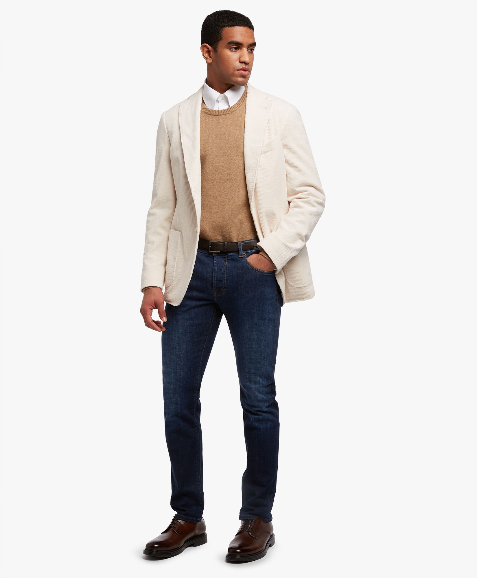 Stretch Cotton Sport Coat in Off White Brooks Brothers UK