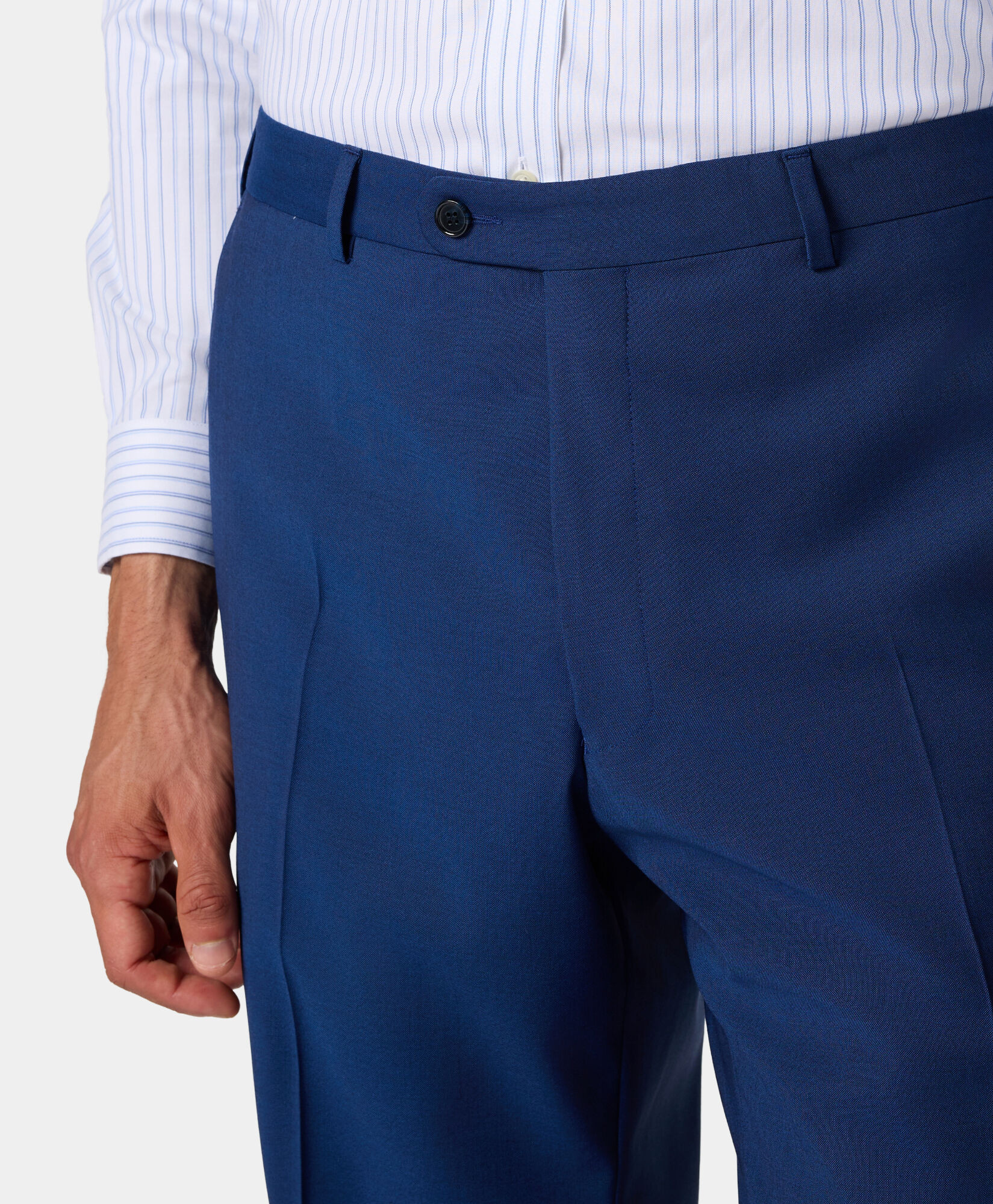 Brooks Brothers Virgin Wool Trousers Royal Blue DTROU023WVPWV003RBLUP001