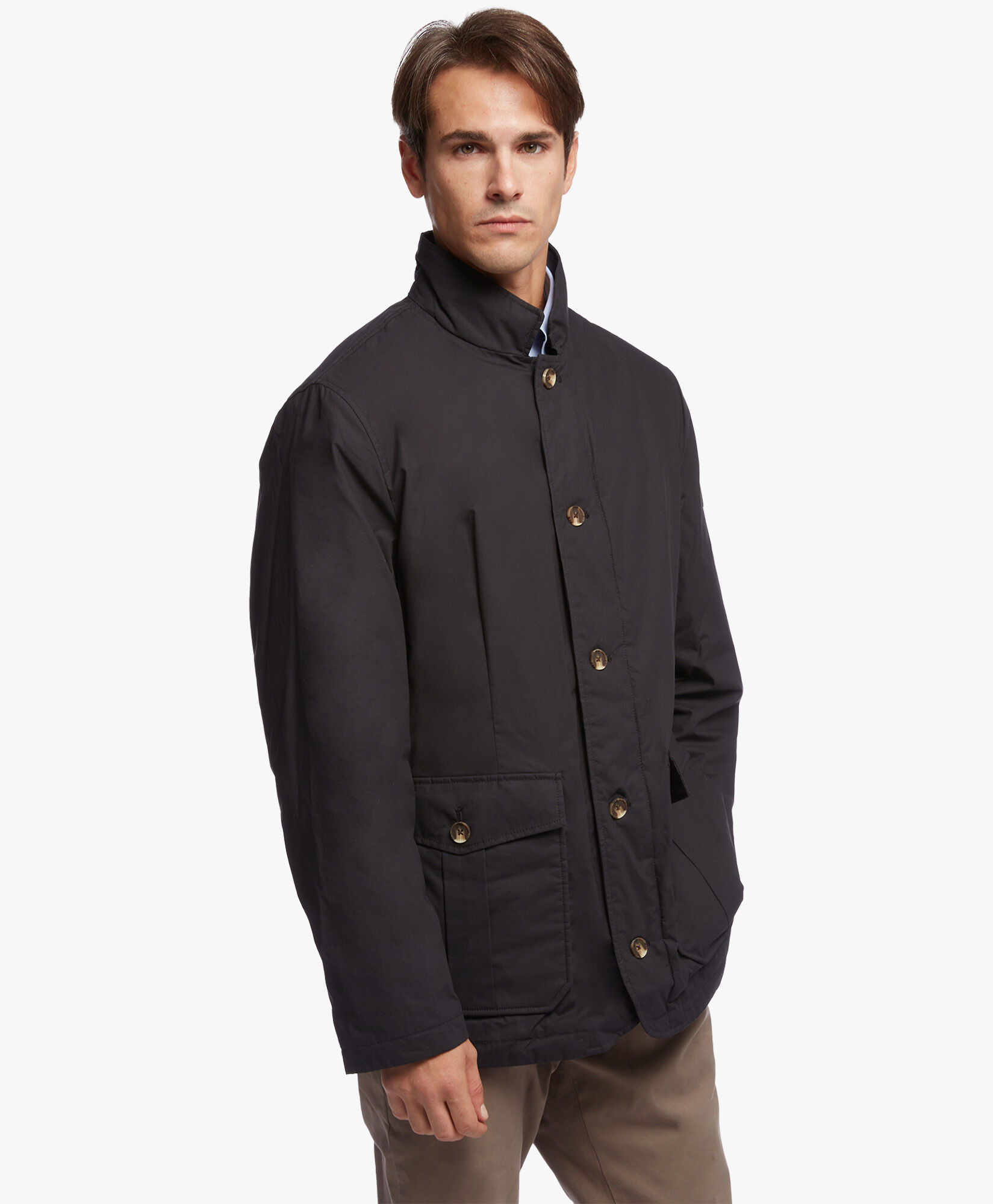Giacca in cotone cerato in Nero Brooks Brothers EU