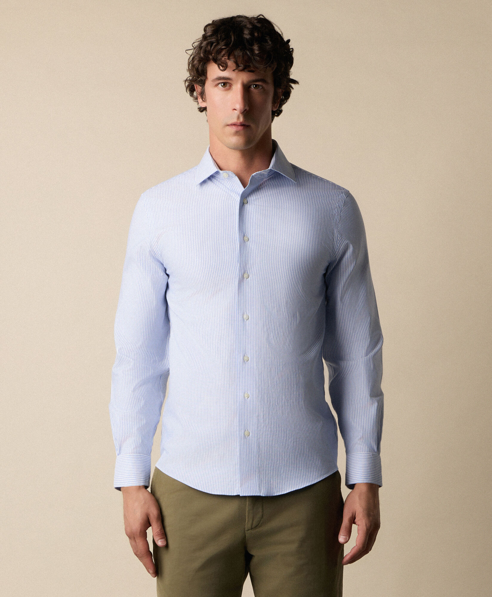 Brooks Brothers Slim Fit Non-Iron Royal Oxford Shirt with English Collar Blue 1000104105US100220312