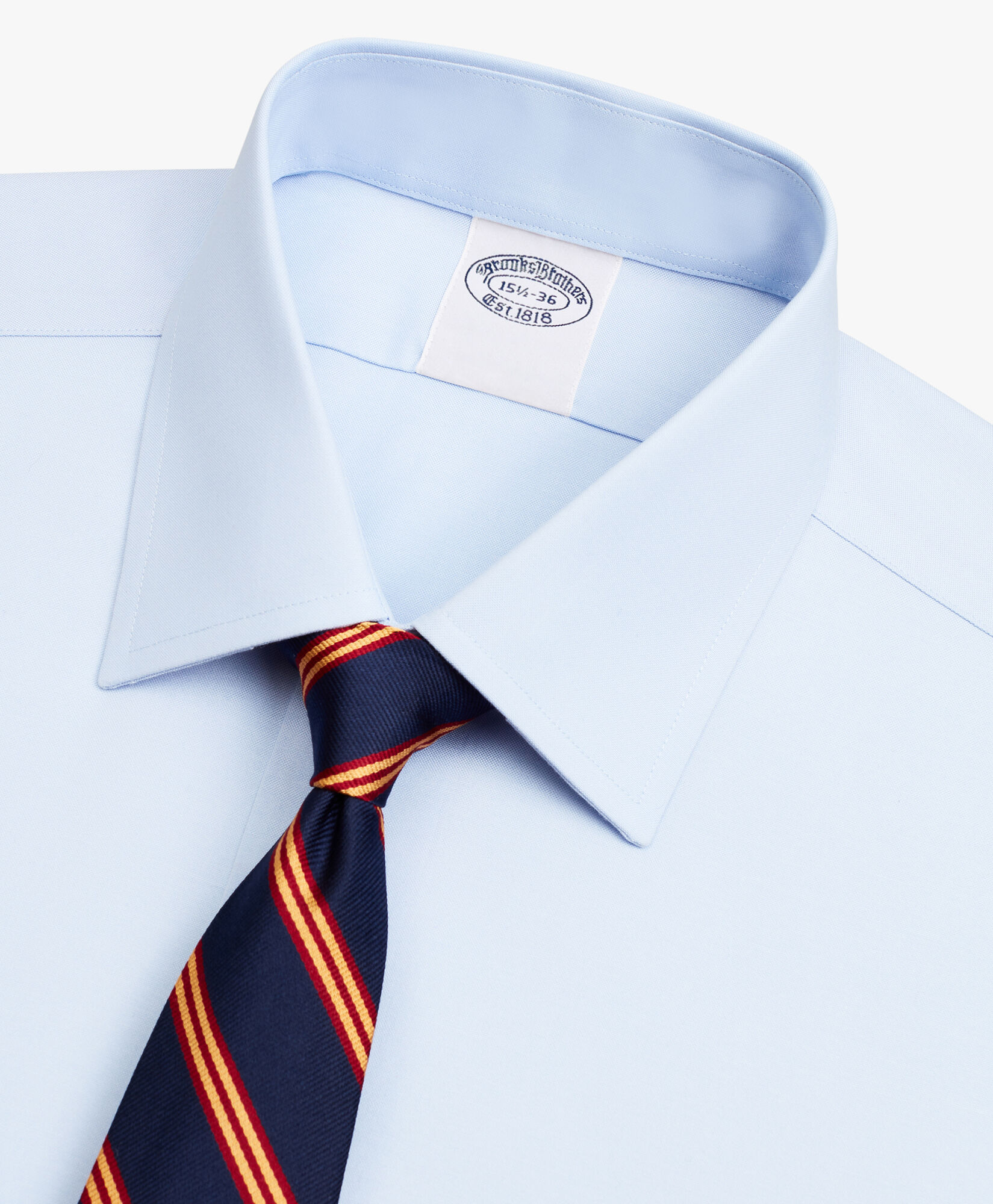 Camicia azzurra slim fit non iron in cotone elasticizzato con