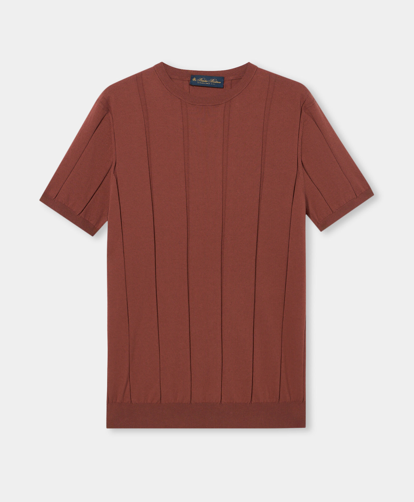 Brooks Brothers T-shirt en Coton à Côtes Marron KNCRN042COPCO001BRWNP001