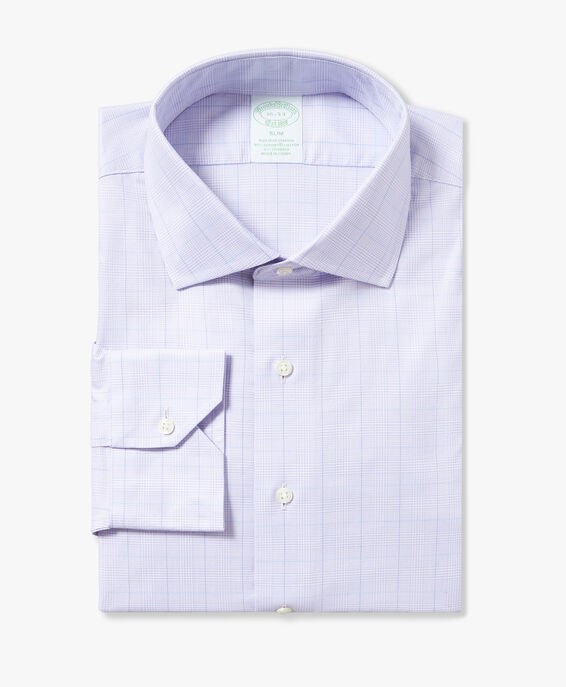 Brooks Brothers Pastel Purple Slim Fit Non-Iron Stretch Cotton Shirt with English Spread Collar Pastel Purple 1000097414US100205162