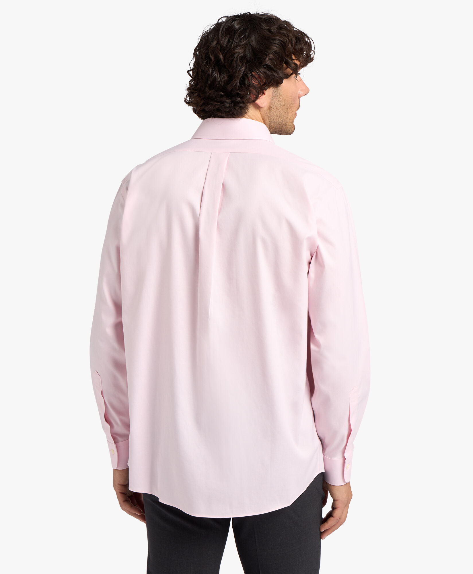 Brooks Brothers Regular Fit Non-Iron Stretch Cotton Shirt with Ainsley Collar Pink 1000095080US100199367