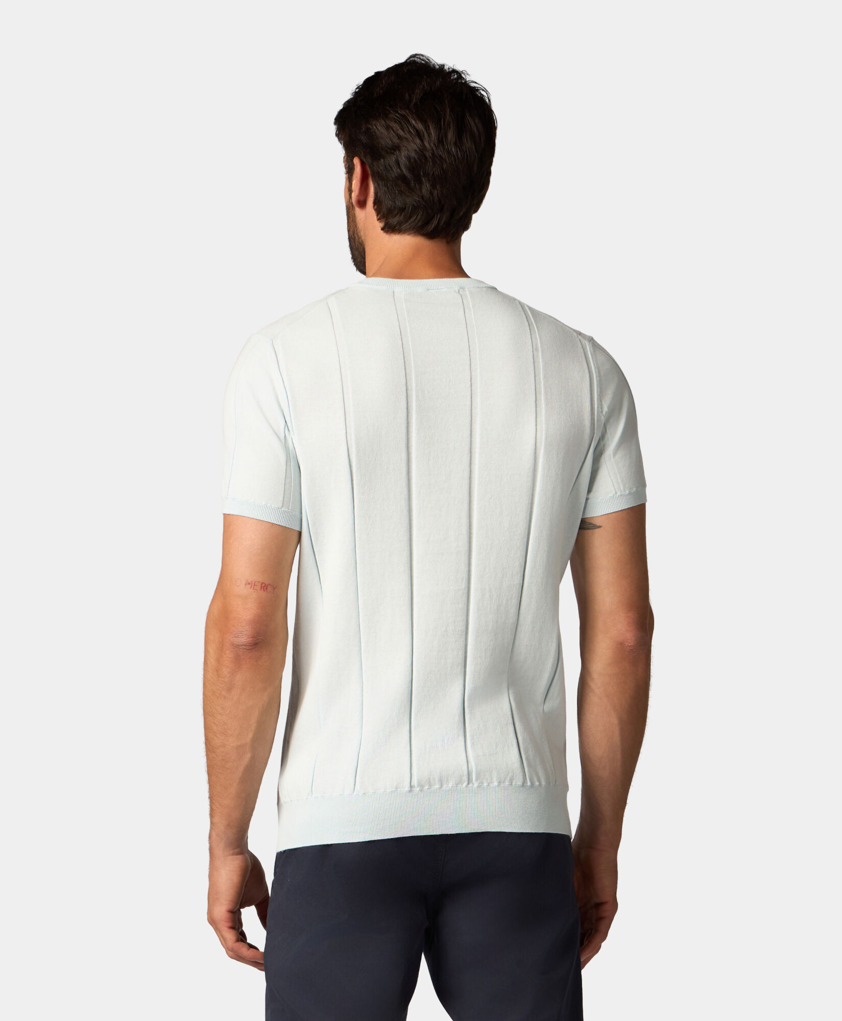 Brooks Brothers High-Twist-Baumwoll-Rippent-Shirt Himmel KNCRN042COPCO001SKYP0001