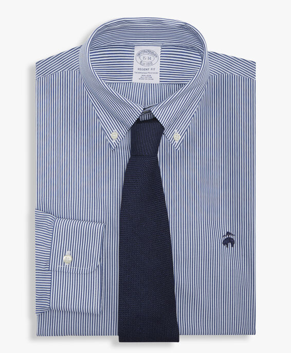 Brooks Brothers Blaues Regular-Fit Non-Iron Hemd aus Baumwolle mit Button-Down-Kragen Blau 1000097067US100204300